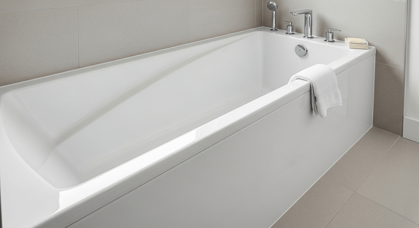 white modern bathtub